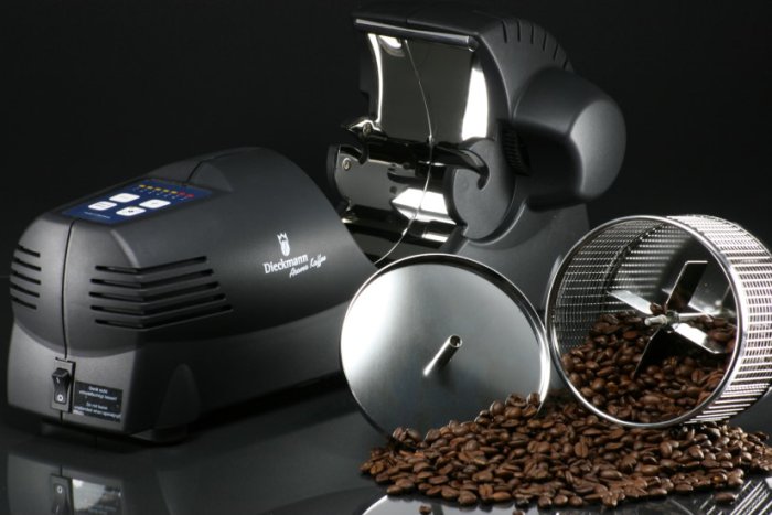 Roaster with ready roasted coffee
